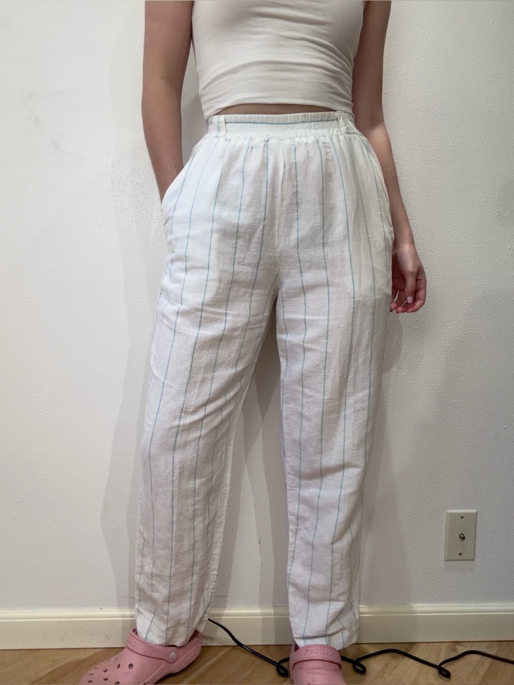 Vintage Striped Linen Pants